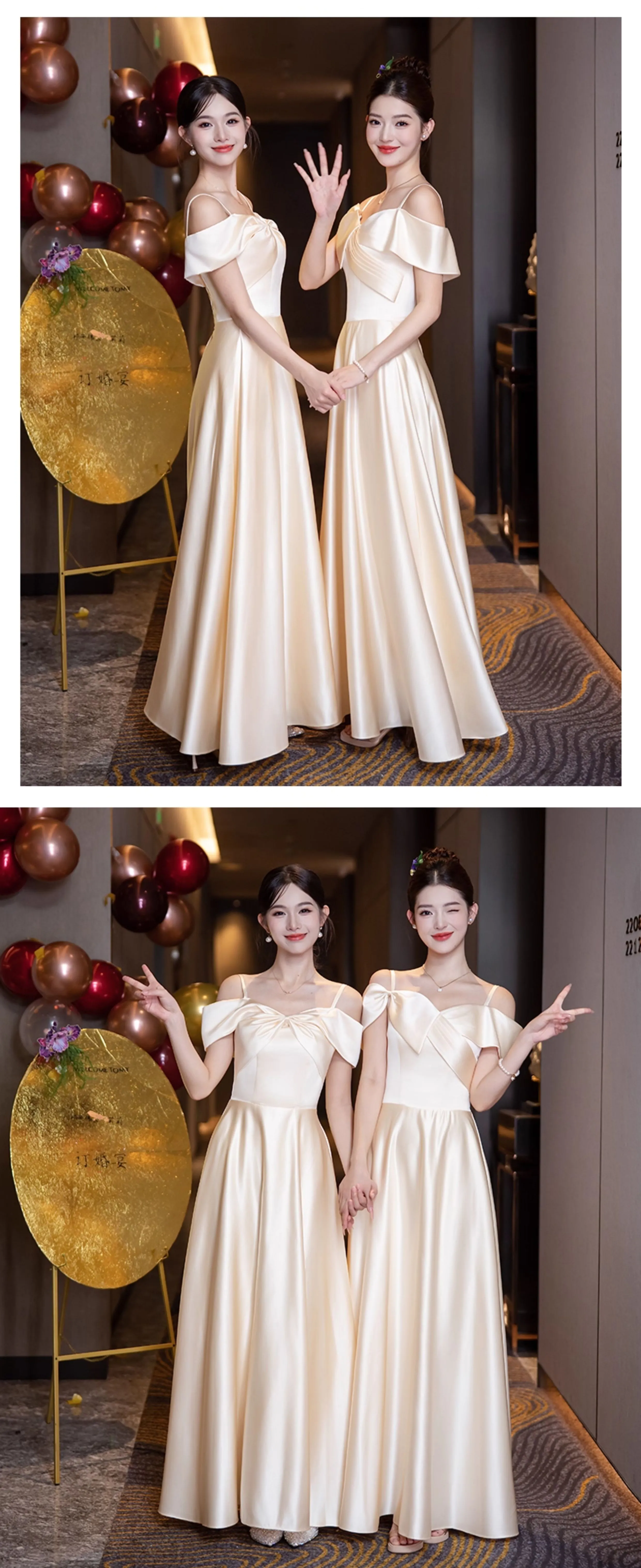 Simple-Elegant-A-Line-Neutral-Satin-Junior-Champagne-Bridesmaid-Dress12