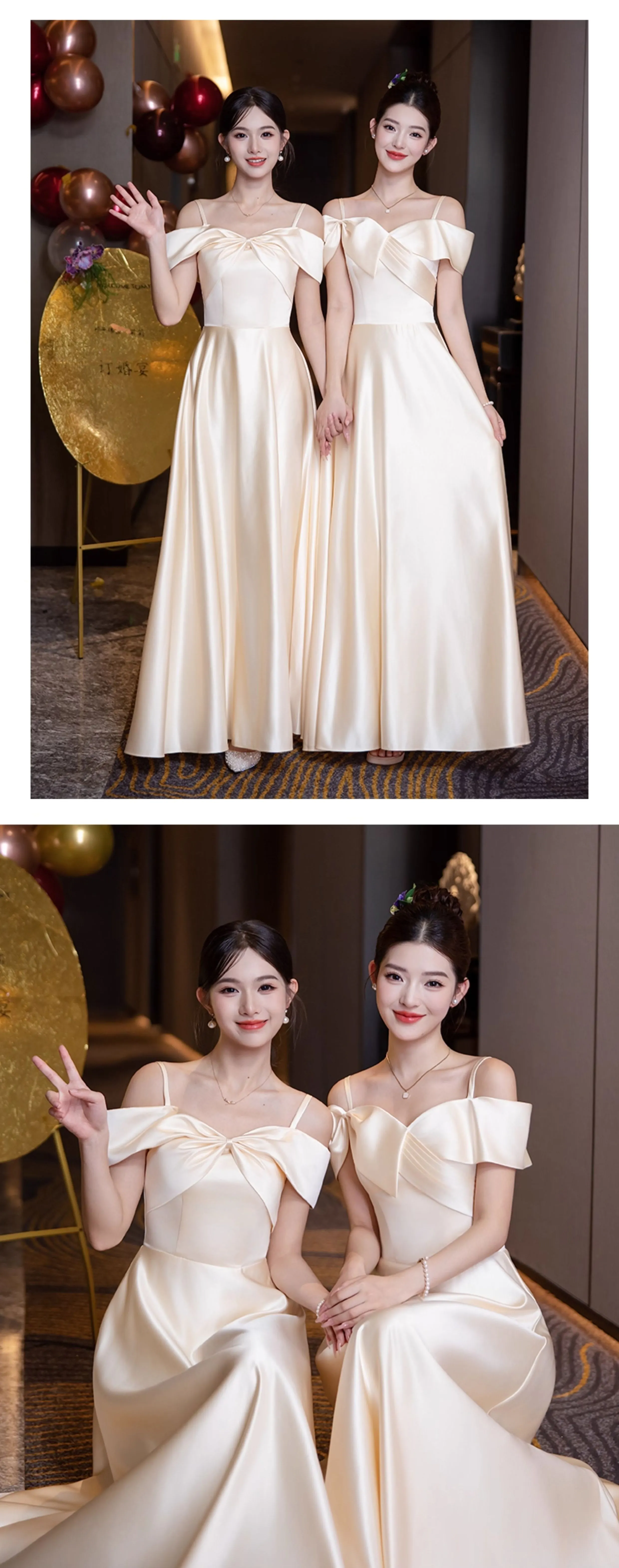 Simple-Elegant-A-Line-Neutral-Satin-Junior-Champagne-Bridesmaid-Dress13