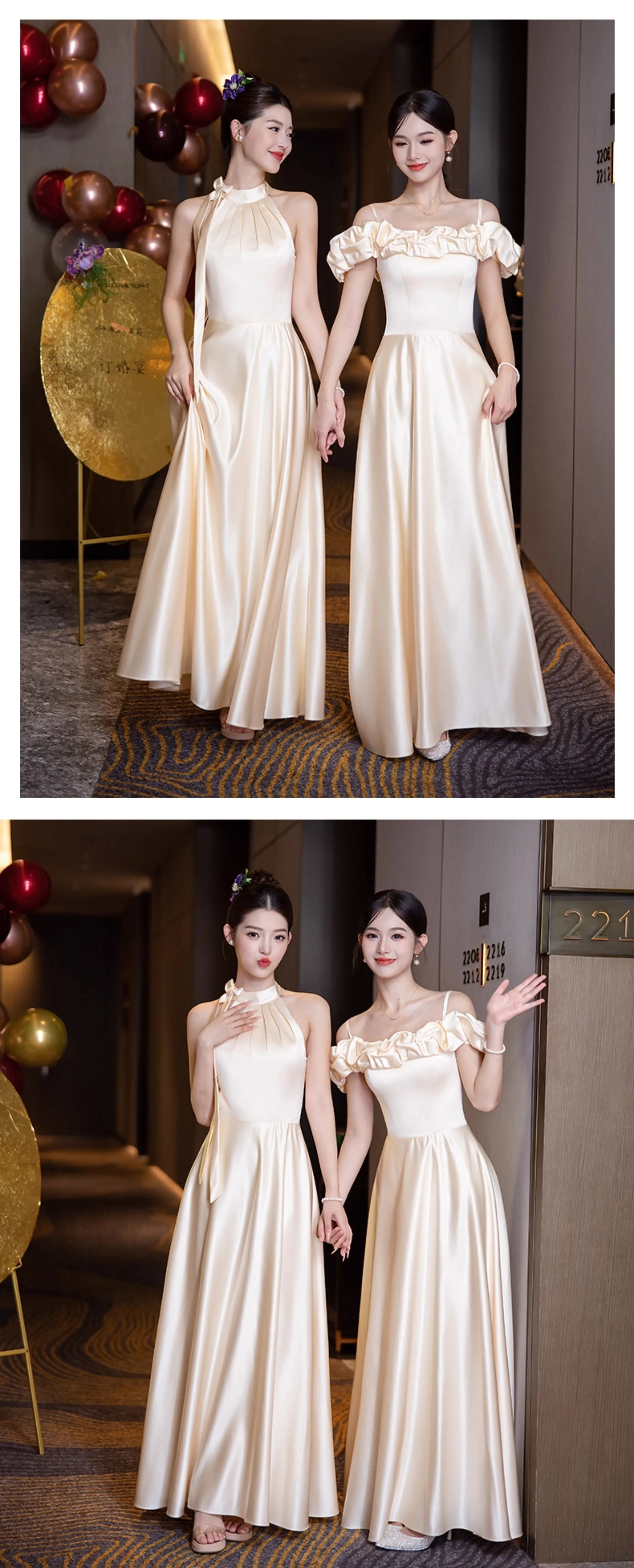 Simple-Elegant-A-Line-Neutral-Satin-Junior-Champagne-Bridesmaid-Dress15