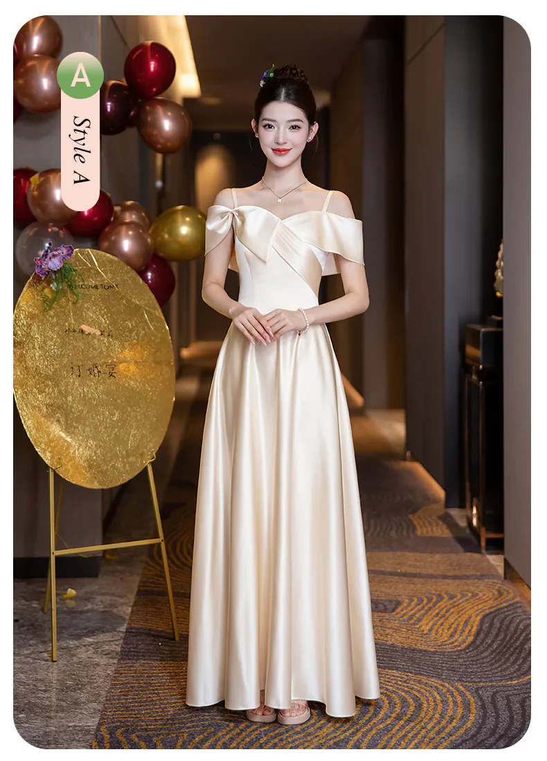 Simple-Elegant-A-Line-Neutral-Satin-Junior-Champagne-Bridesmaid-Dress16