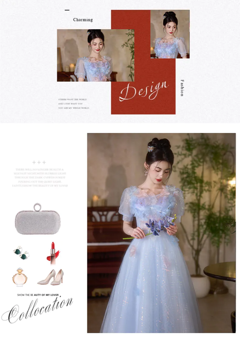 Soft-Blue-Princess-Tulle-3D-Floral-Short-Puff-Sleeve-Ball-Gown-Party-Dress08