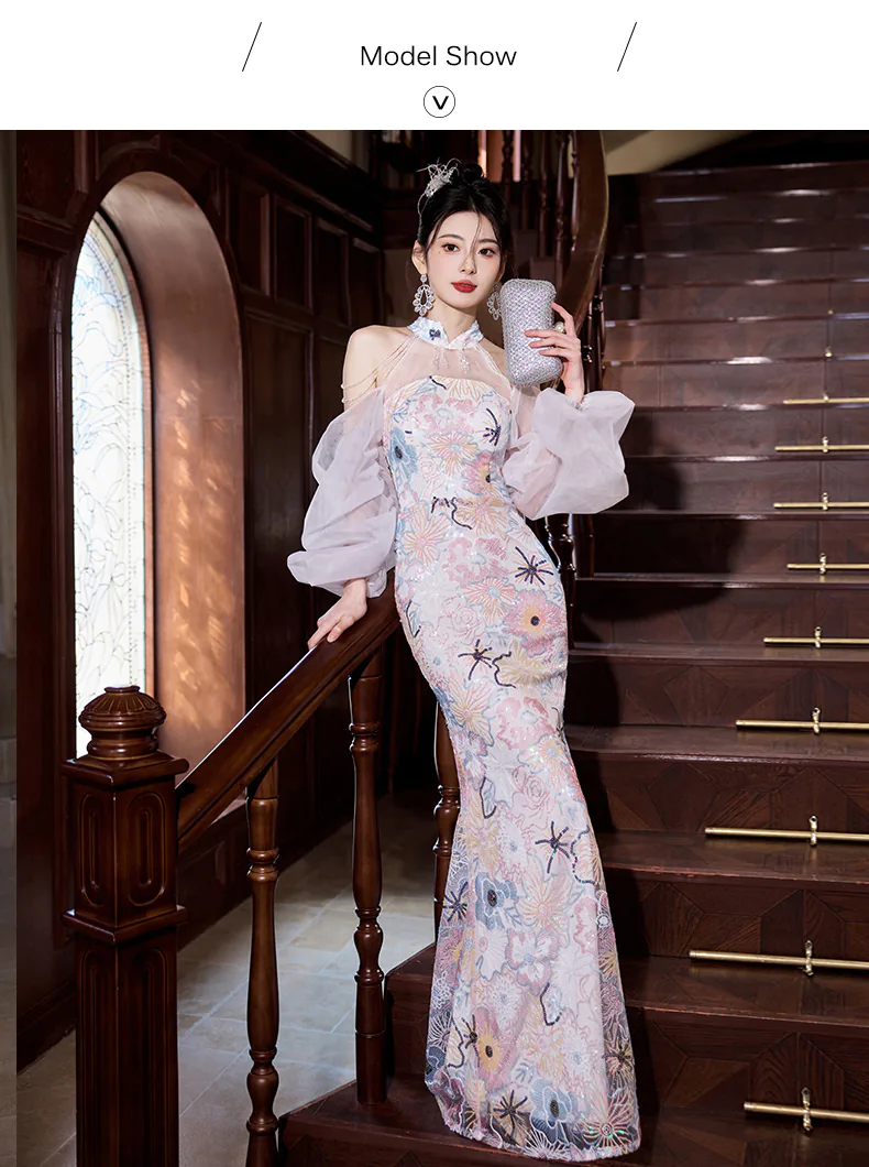 Soft-Pink-Floral-Embroidery-Halter-Neck-Mermaid-Formal-Gown-Party-Dress13