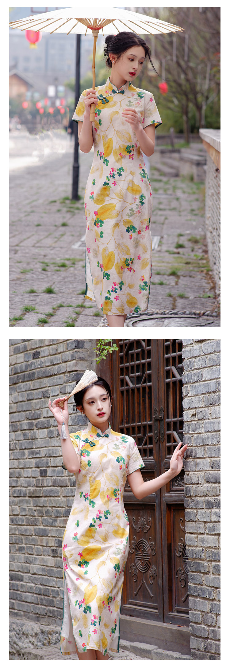 Stand-Neck-Qipao-Dress-Short-Sleeve-Daily-Casual-Cheongsam13