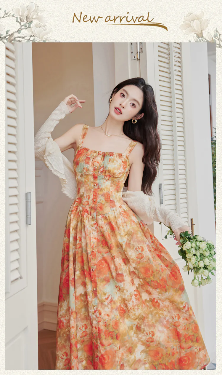 cotton dresses maxi Maude Cotton Marine Floral Maxi Dress