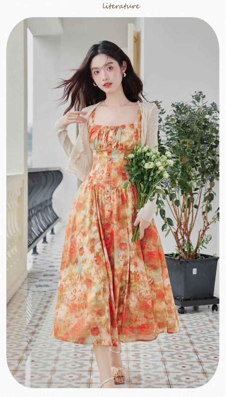 Sweet-Ladies-Tie-Dye-Floral-Summer-Beach-Casual-Dress-with-Cardigan-Set11
