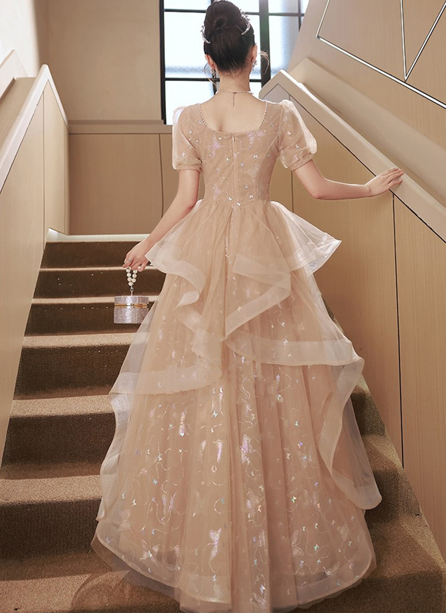 Unique-A-Line-Princess-Short-Sleeve-Ball-Gown-Long-Prom-Dress15