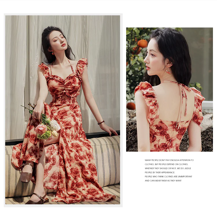 Vintage-Wine-Red-Rose-Floral-Print-Ruffle-Sleeves-Summer-Vacation-Dress08