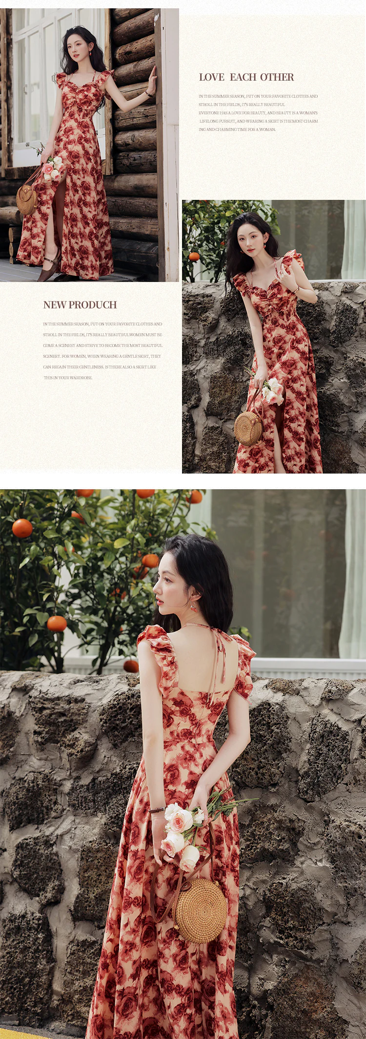 Vintage-Wine-Red-Rose-Floral-Print-Ruffle-Sleeves-Summer-Vacation-Dress15