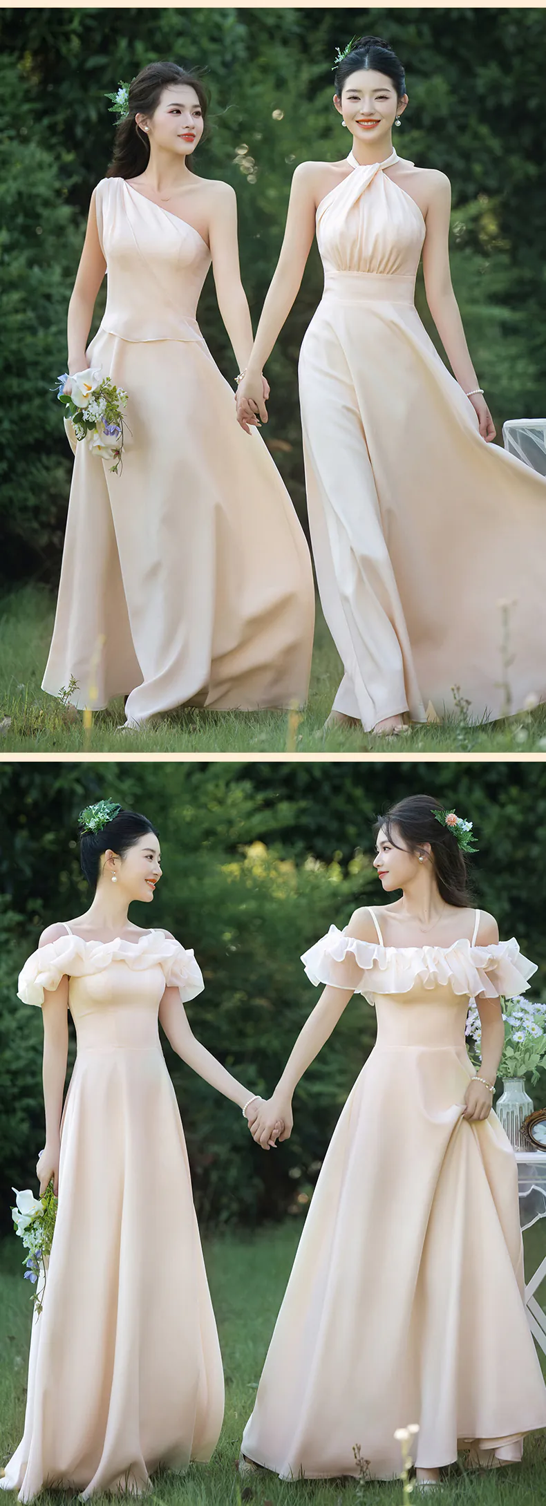 Champagne-Satin-Wedding-Guest-Bridesmaid-Dress-with-Different-Styles16
