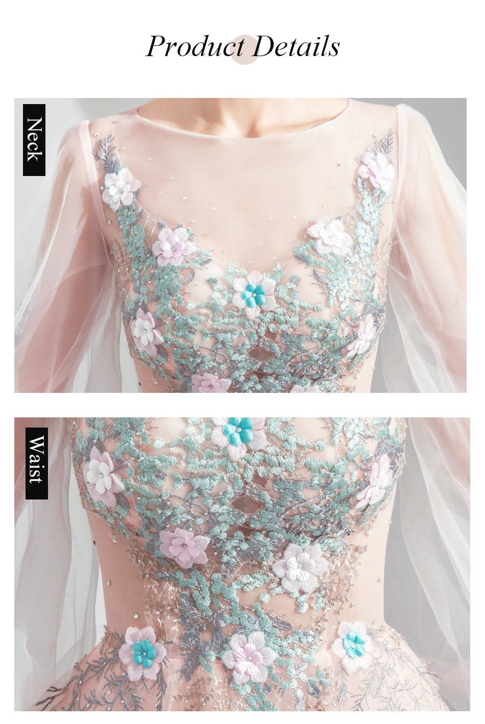 Fairy-Pink-Tulle-Puff-Sleeves-Floral-Embroidery-Prom-Party-Dress14