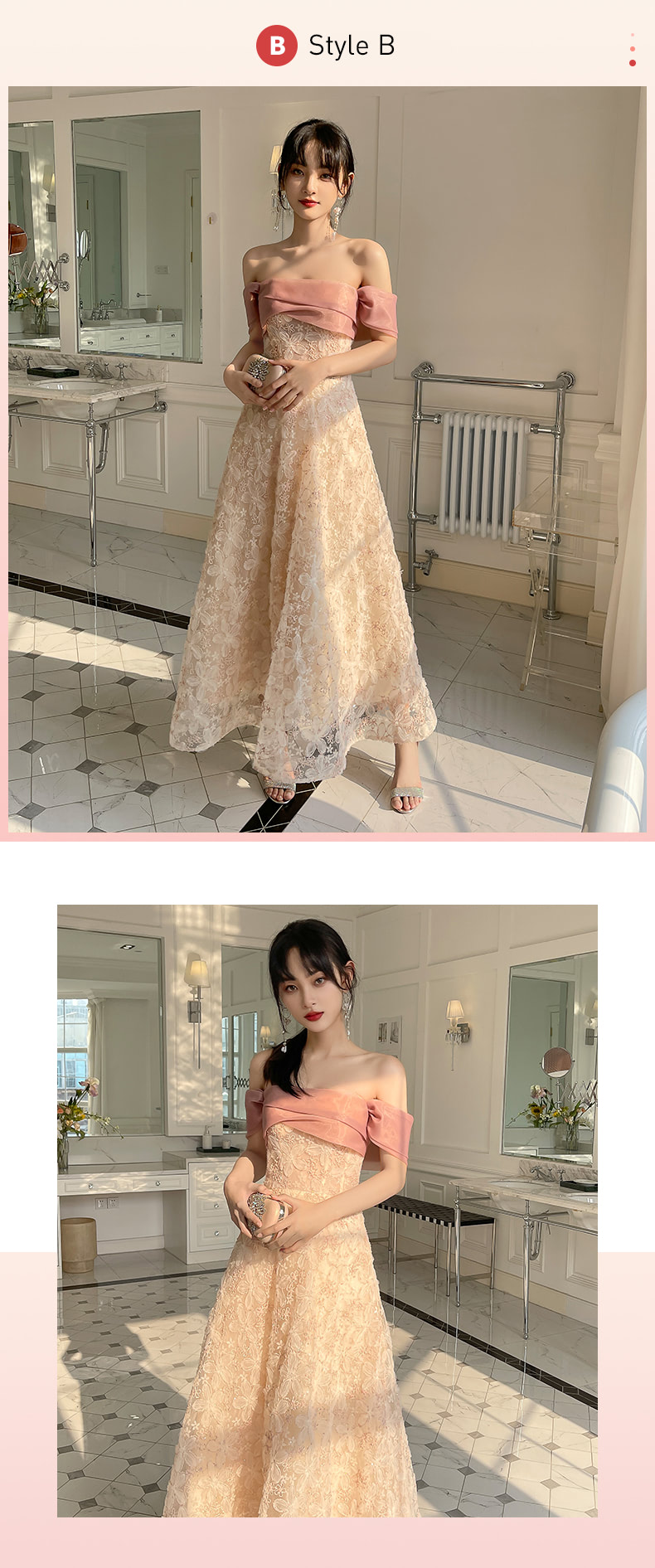Fairy-Sweet-Pink-Floral-Beach-Bridesmaid-Maxi-Dress-Ball-Gown17