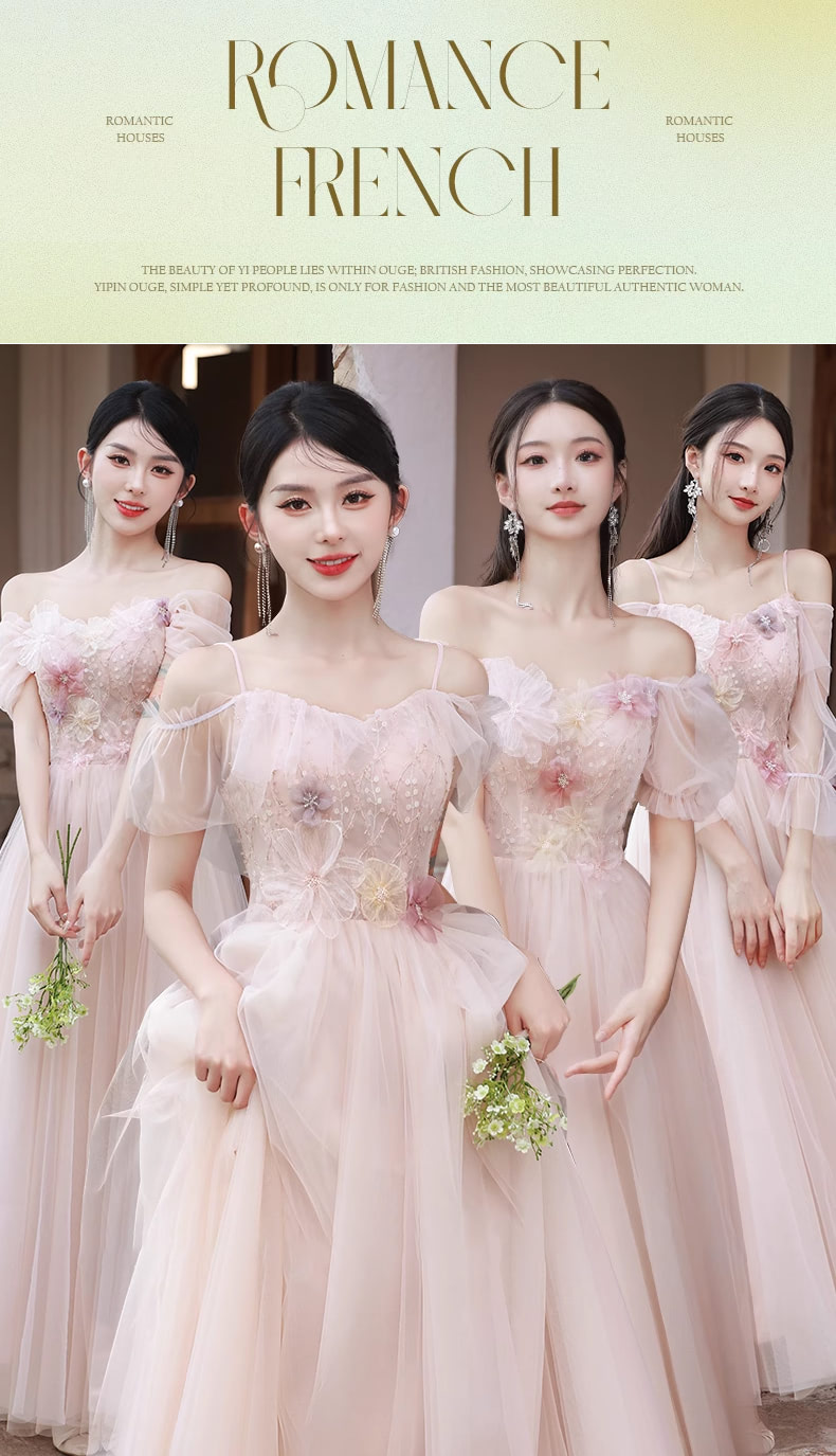 Fashion-Ladies-Beach-Wedding-Pink-Floral-Bridesmaid-Maxi-Dress10