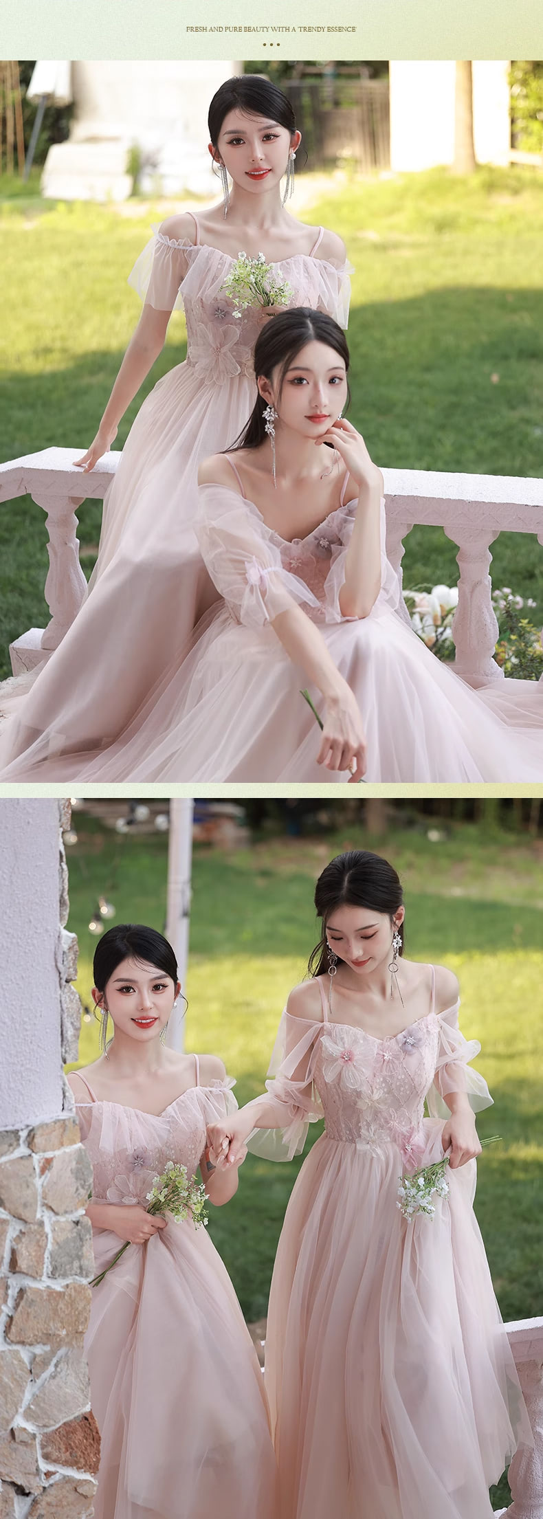 Fashion-Ladies-Beach-Wedding-Pink-Floral-Bridesmaid-Maxi-Dress12