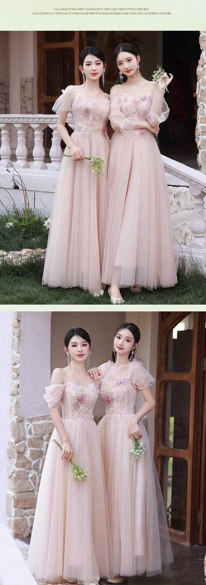 Fashion-Ladies-Beach-Wedding-Pink-Floral-Bridesmaid-Maxi-Dress13