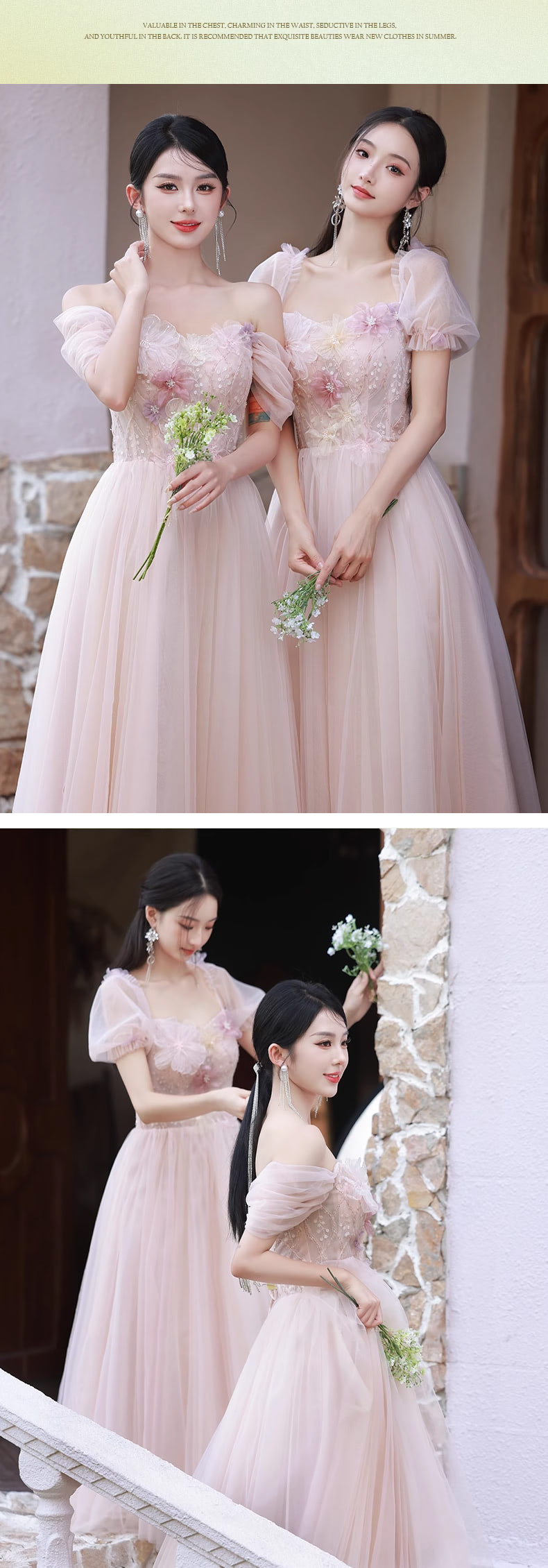Fashion-Ladies-Beach-Wedding-Pink-Floral-Bridesmaid-Maxi-Dress14