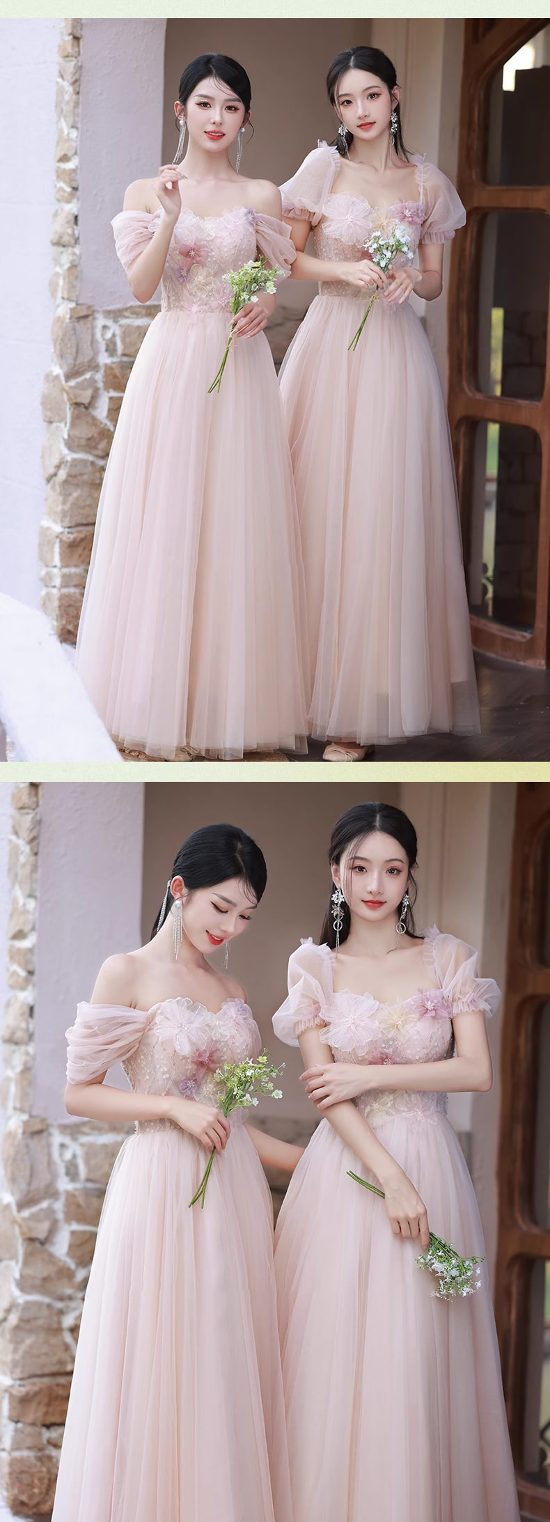 Fashion-Ladies-Beach-Wedding-Pink-Floral-Bridesmaid-Maxi-Dress16