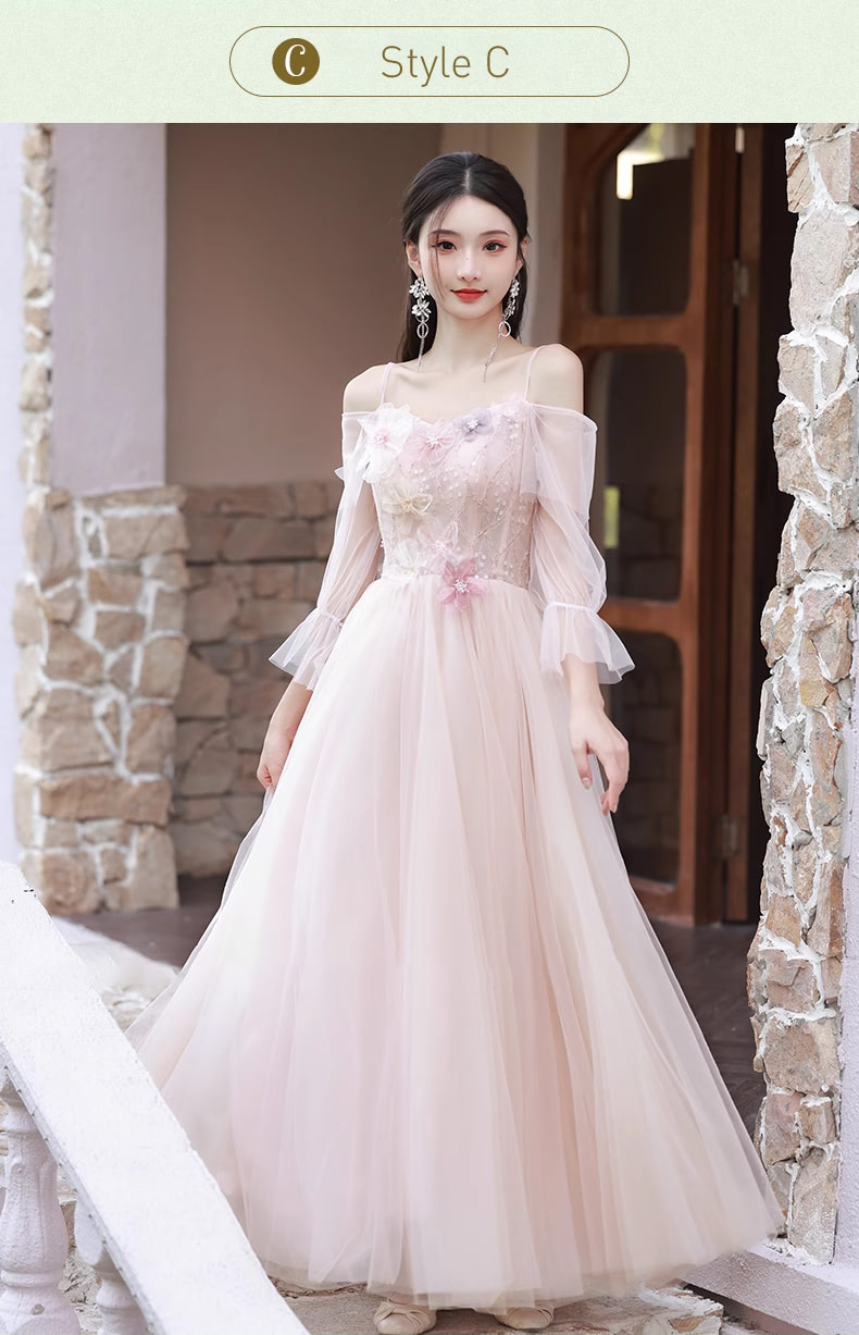 Fashion-Ladies-Beach-Wedding-Pink-Floral-Bridesmaid-Maxi-Dress22
