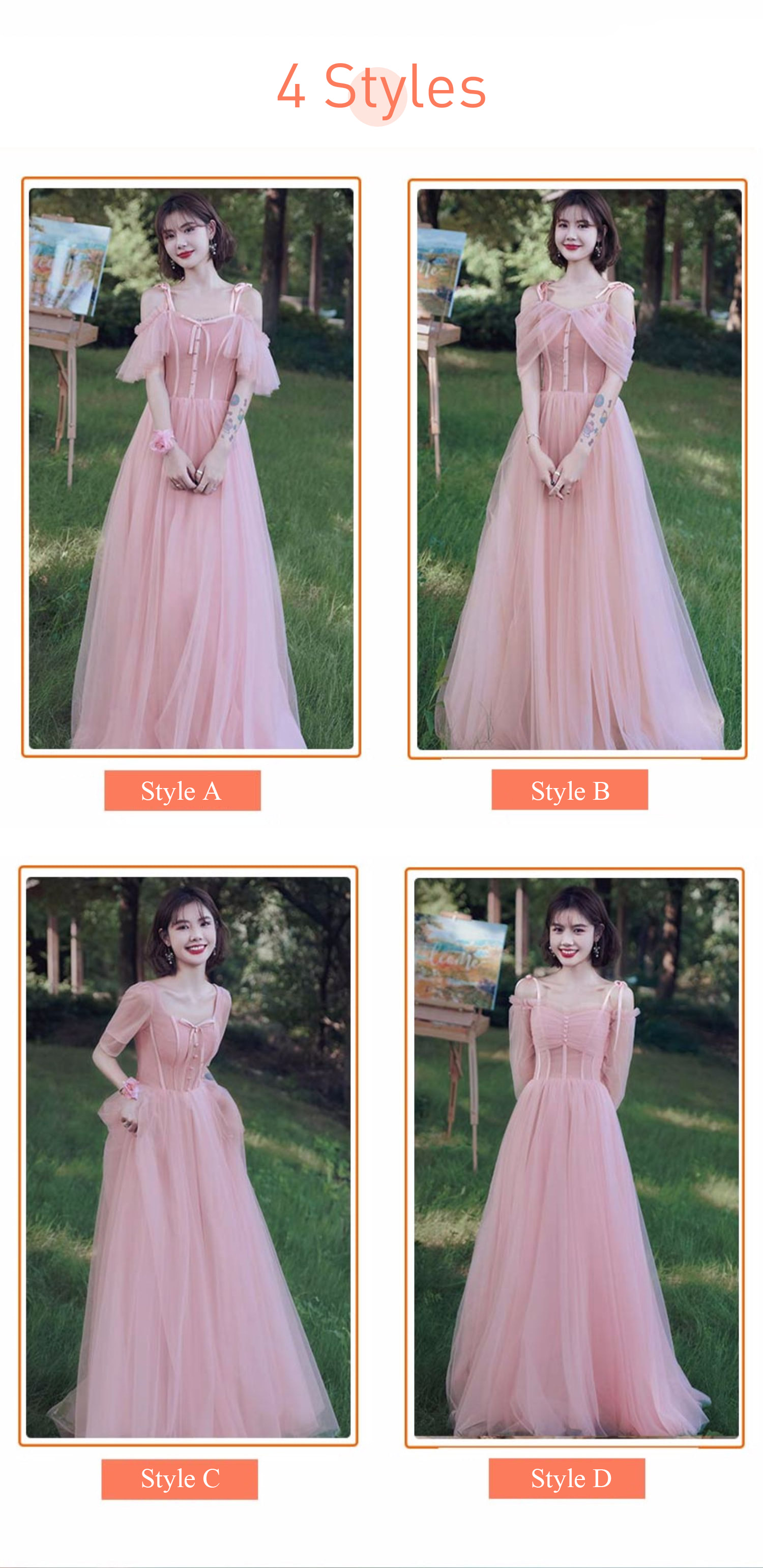 Feminine-Sweet-Pink-Tulle-Bridesmaid-Dress-Prom-Party-Ball-Gown13