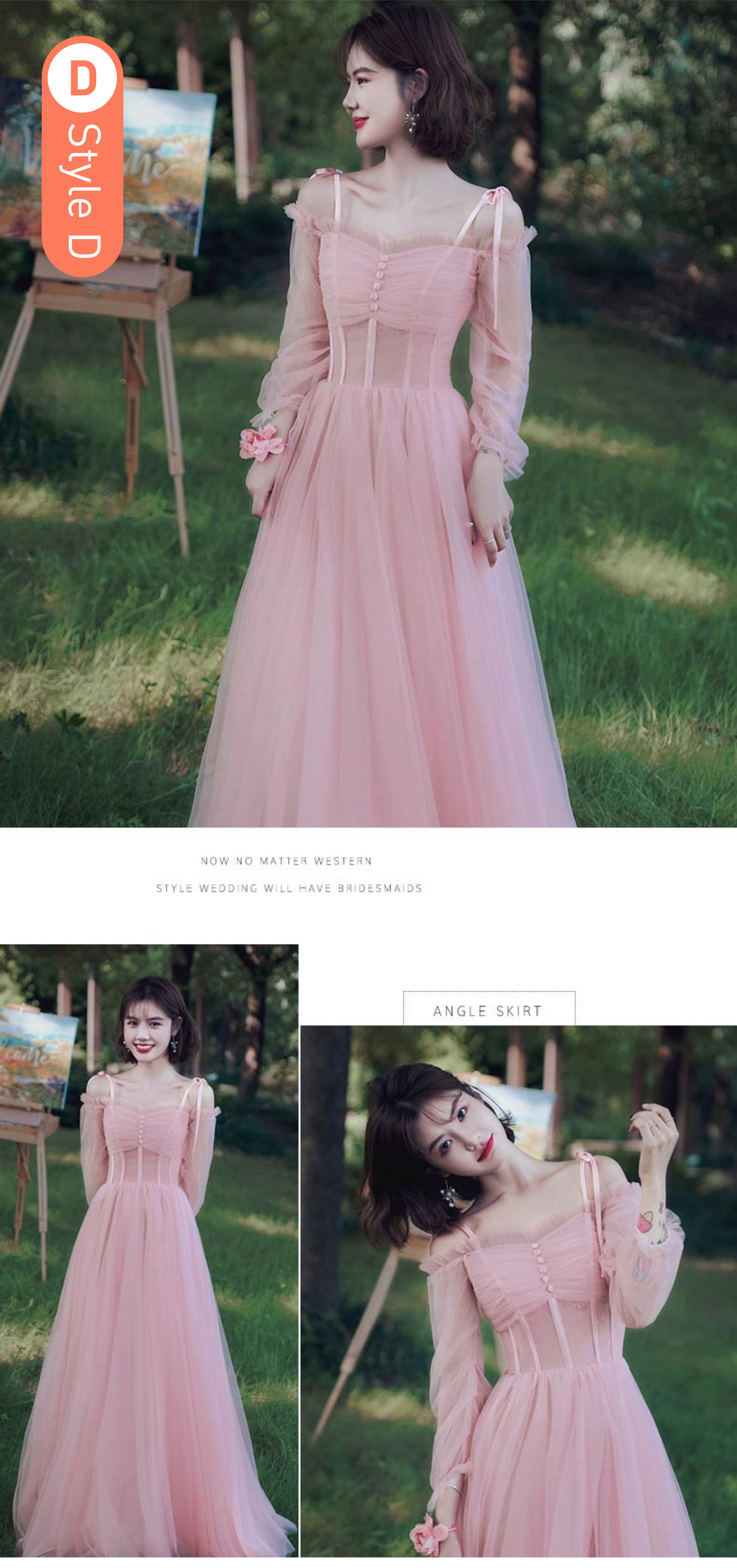 Feminine-Sweet-Pink-Tulle-Bridesmaid-Dress-Prom-Party-Ball-Gown21