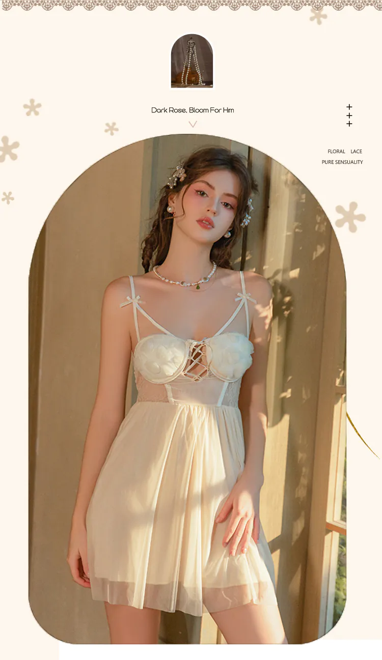 French-Style-Sheer-Mesh-Lace-Up-Corset-Built-In-Bra-Babydoll-Nightgown08
