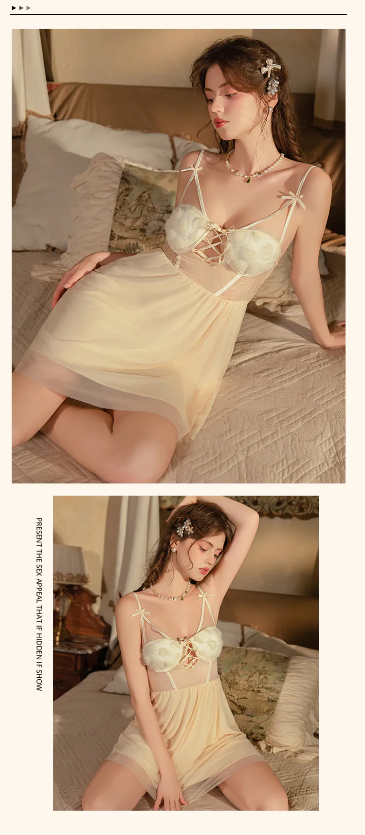 French-Style-Sheer-Mesh-Lace-Up-Corset-Built-In-Bra-Babydoll-Nightgown14