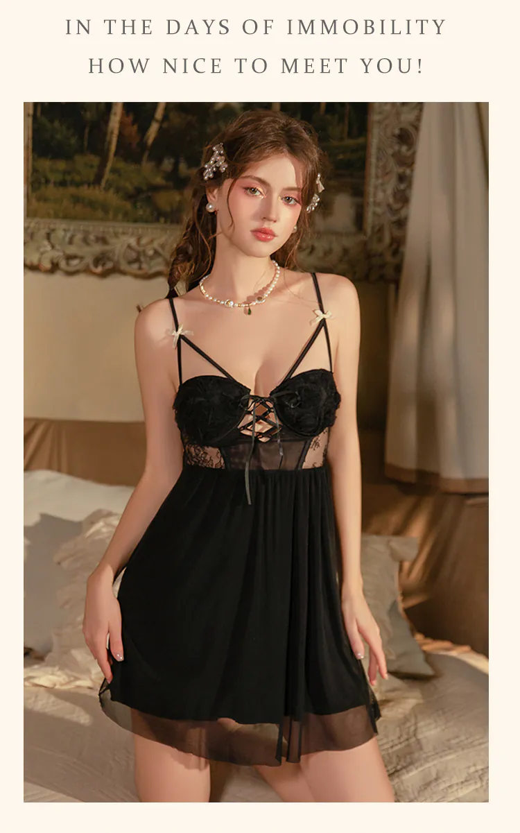 French-Style-Sheer-Mesh-Lace-Up-Corset-Built-In-Bra-Babydoll-Nightgown16