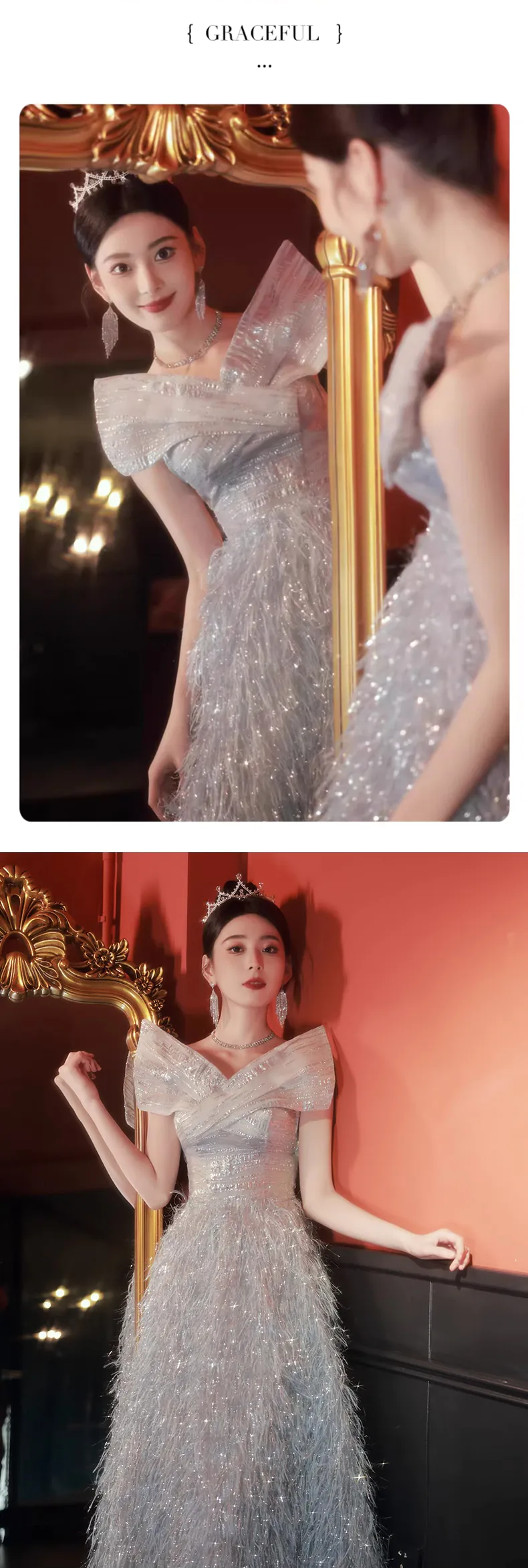 Luxury-Strapless-Feather-Cocktail-Long-Party-Dress-Formal-Evening-Gown12