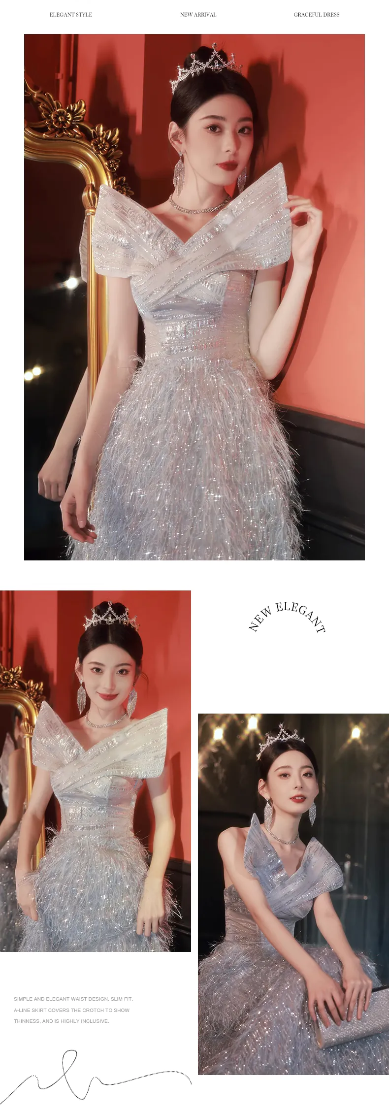 Luxury-Strapless-Feather-Cocktail-Long-Party-Dress-Formal-Evening-Gown13