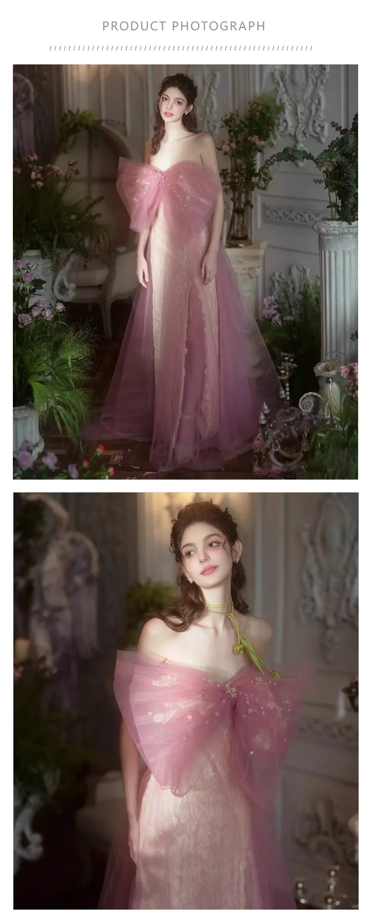 Romantic-Pink-Tulle-Strapless-Cocktail-Party-Prom-Dress-Ball-Gown-with-Bow08