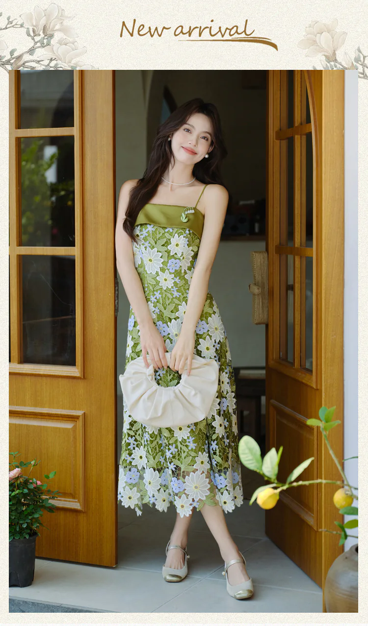 Stylish-Green-Lace-Floral-Slip-Dress-with-Long-Sleeve-Cardigan-Casual-Set07
