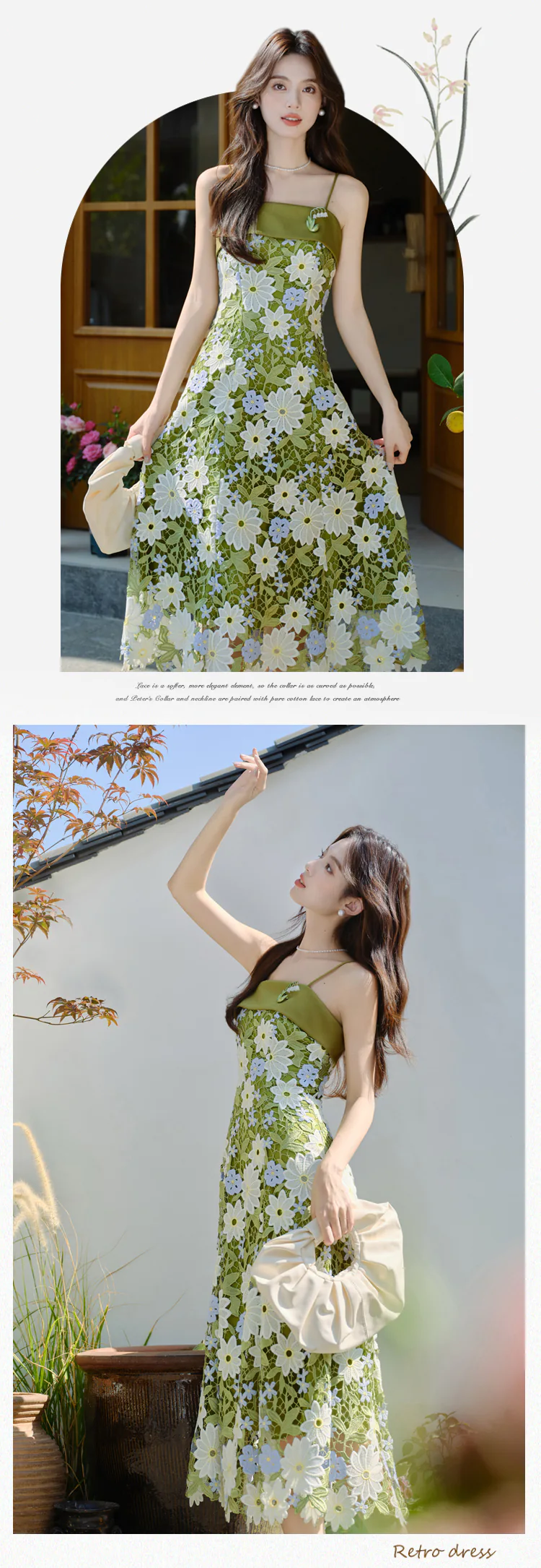 Stylish-Green-Lace-Floral-Slip-Dress-with-Long-Sleeve-Cardigan-Casual-Set09