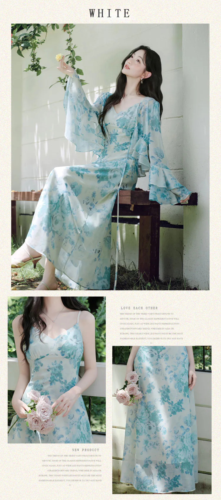 Soft-Pastel-Blue-Floral-Chiffon-Dress-with-Long-Bell-Sleeve-Ruffle-Cardigan-Set13
