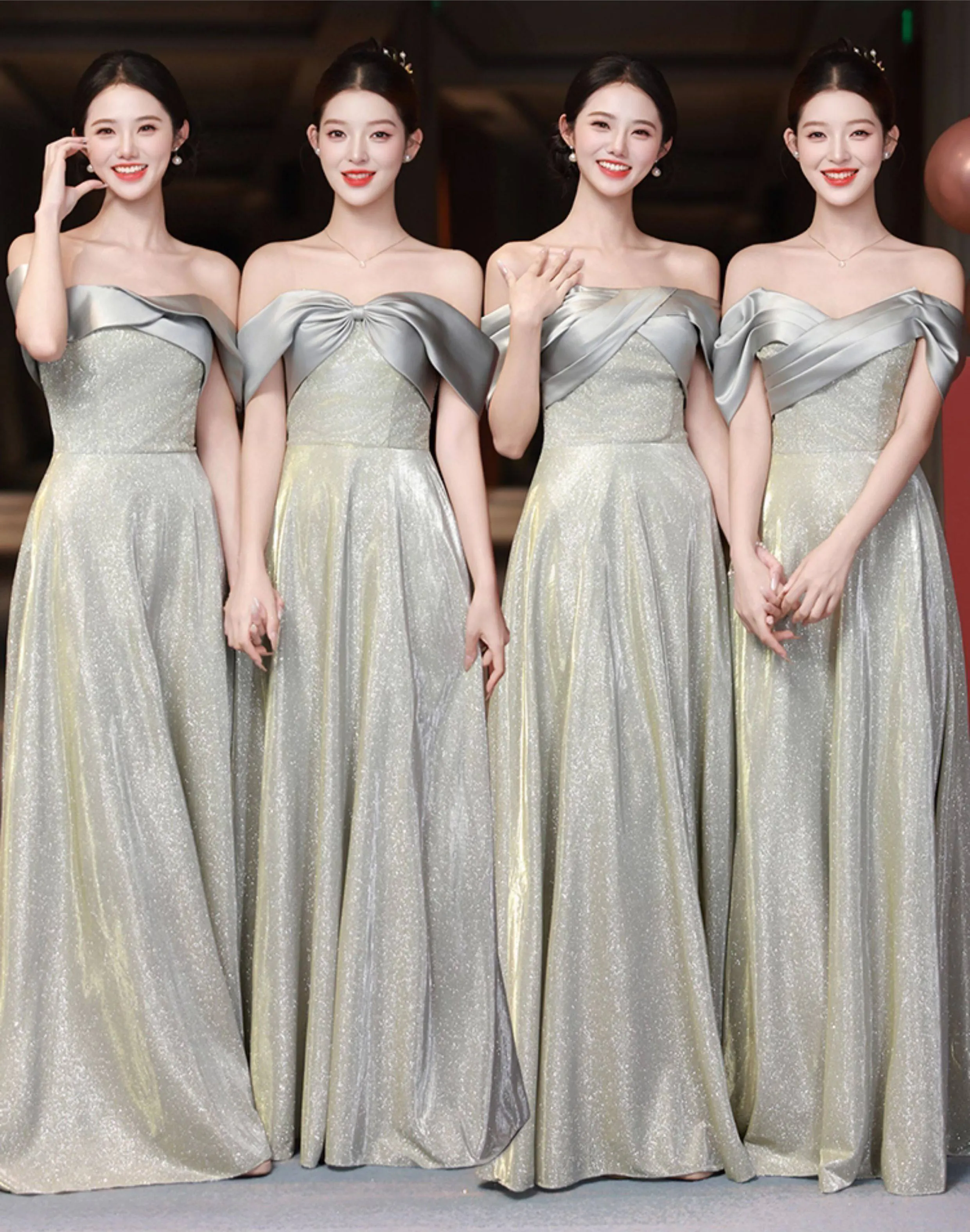 A-Line-Glittering-Metallic-Grey-Satin-Formal-Bridesmaid-Dress-Evening-Gown12