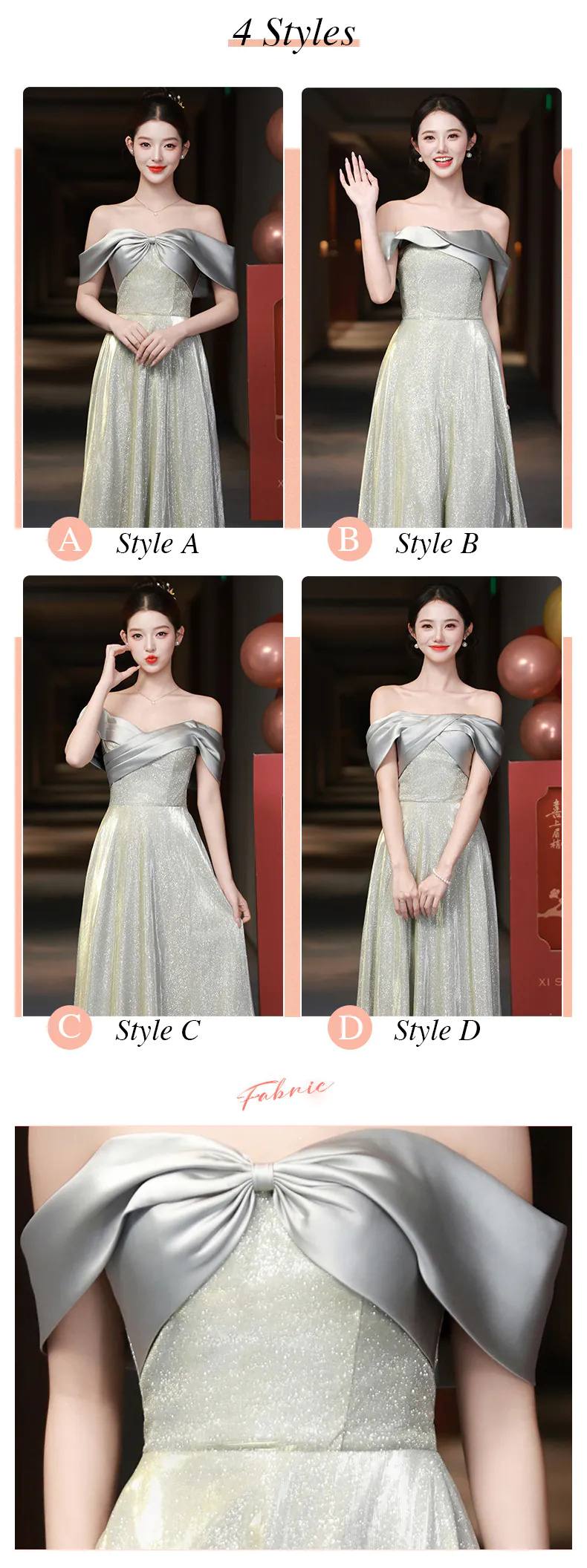 A-Line-Glittering-Metallic-Grey-Satin-Formal-Bridesmaid-Dress-Evening-Gown14