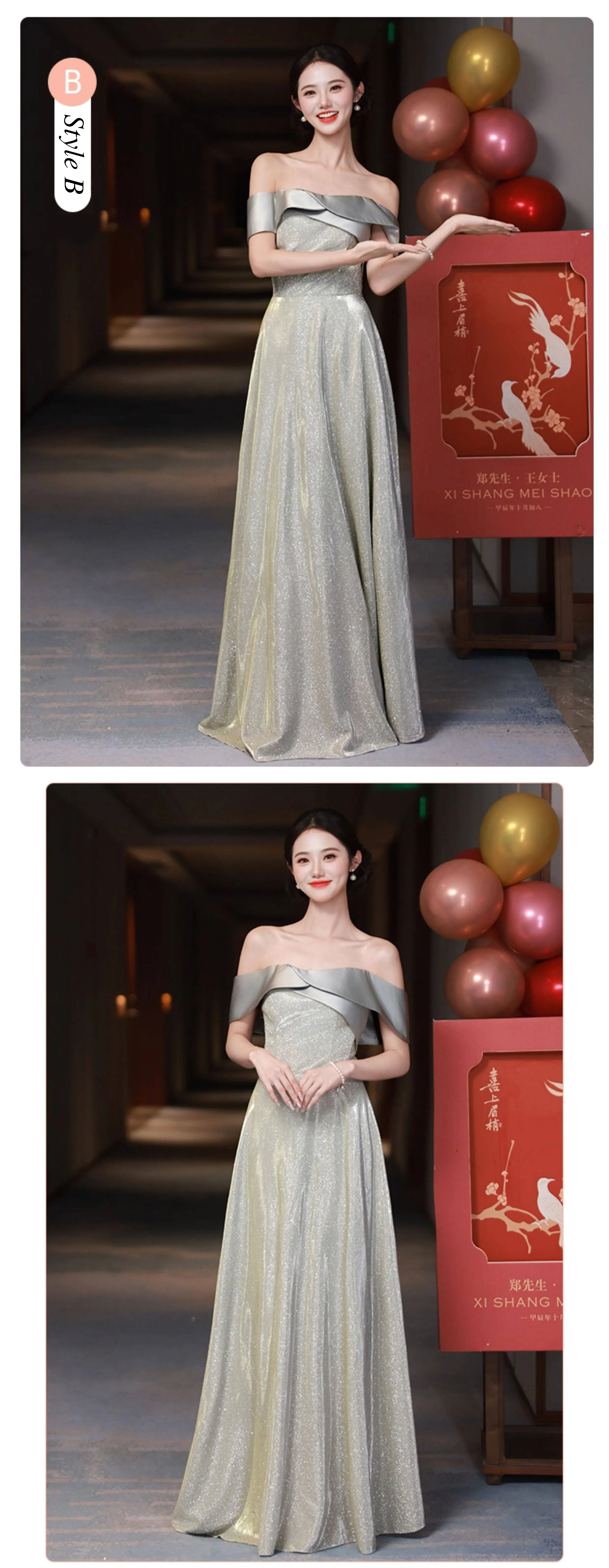 A-Line-Glittering-Metallic-Grey-Satin-Formal-Bridesmaid-Dress-Evening-Gown18