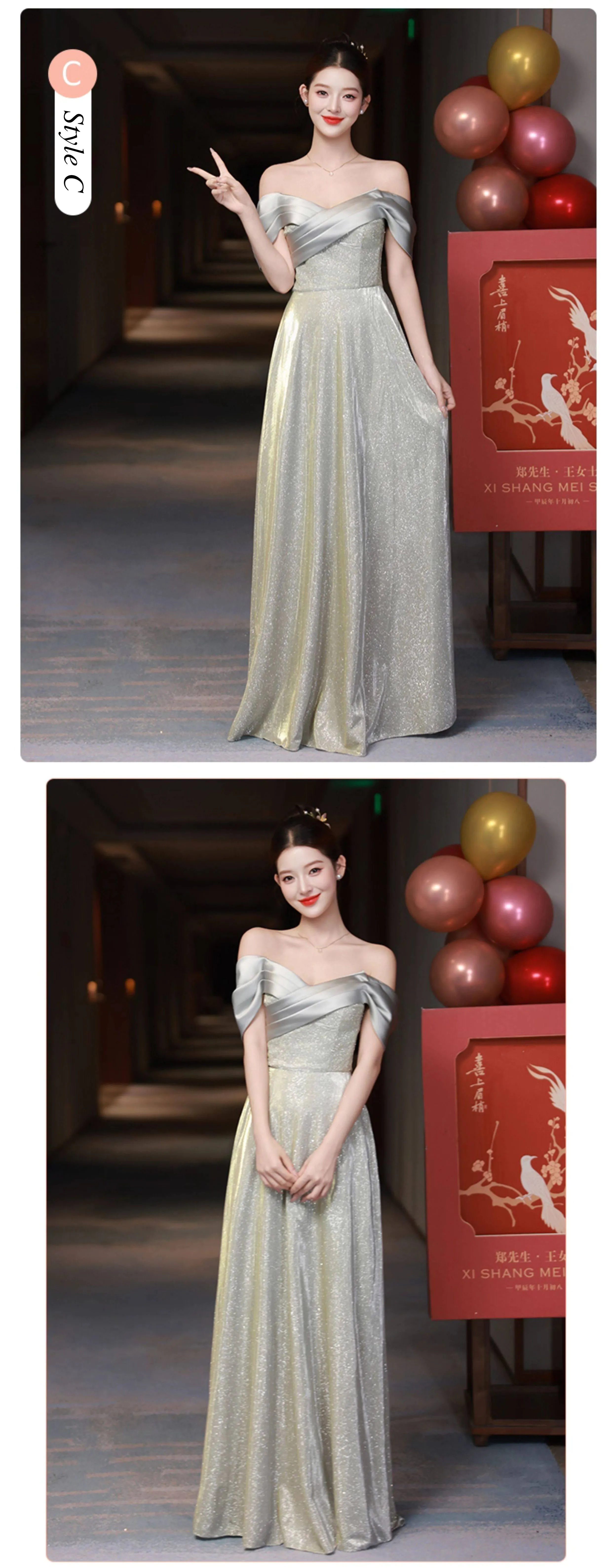 A-Line-Glittering-Metallic-Grey-Satin-Formal-Bridesmaid-Dress-Evening-Gown20
