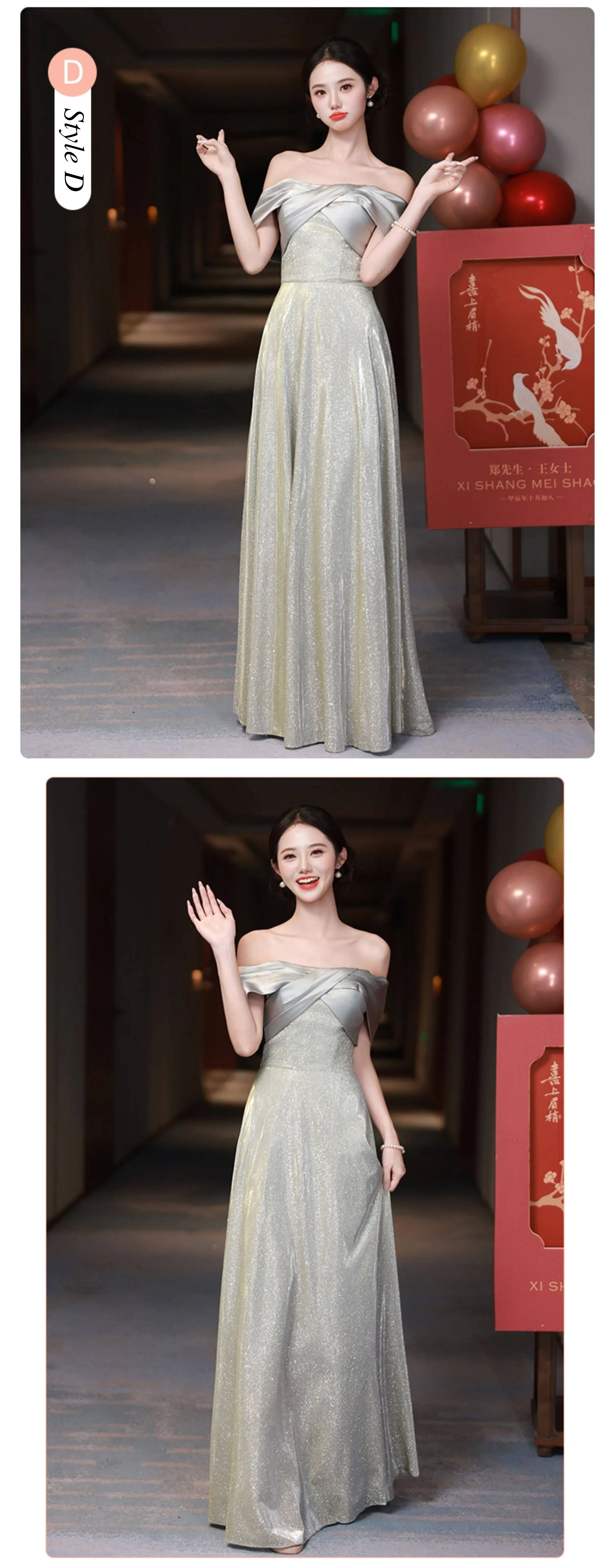 A-Line-Glittering-Metallic-Grey-Satin-Formal-Bridesmaid-Dress-Evening-Gown22