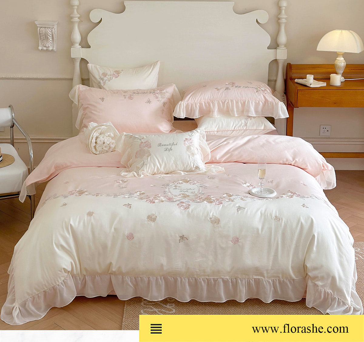 Aesthetic-100S-Cotton-Embroidery-Floral-Duvet-Cover-Pillowcases-Set07