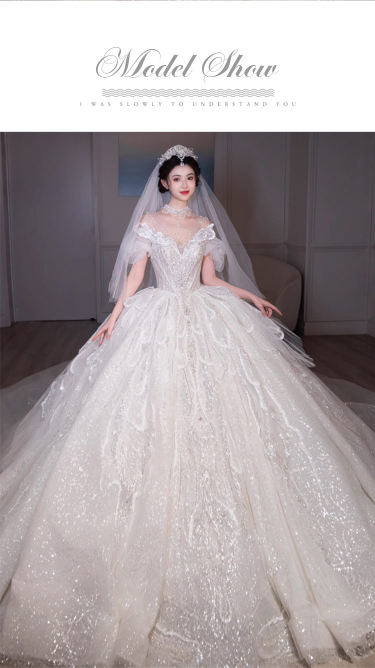 Beautiful-Off-the-Shoulder-Princess-White-Lace-Bridal-Wedding-Dress12
