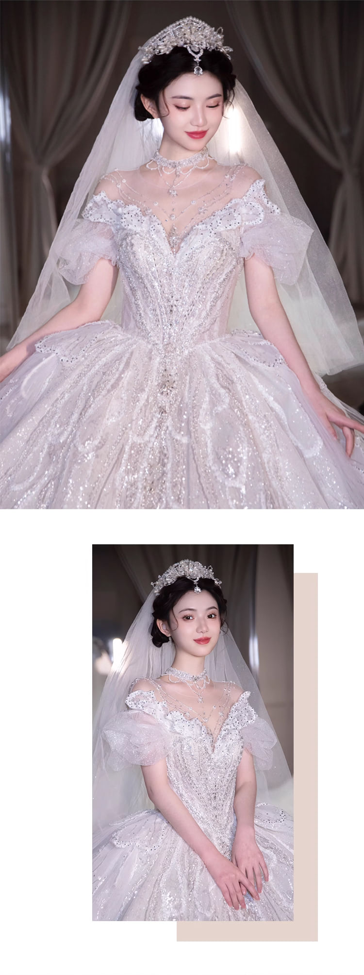 Beautiful-Off-the-Shoulder-Princess-White-Lace-Bridal-Wedding-Dress14
