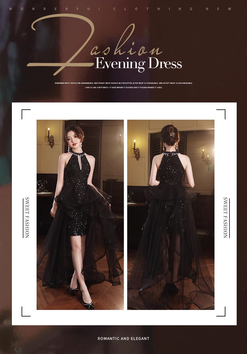 Elegant-Black-Sparkly-High-Low-Tulle-Skirt-Halter-Cocktail-Party-Prom-Dress08