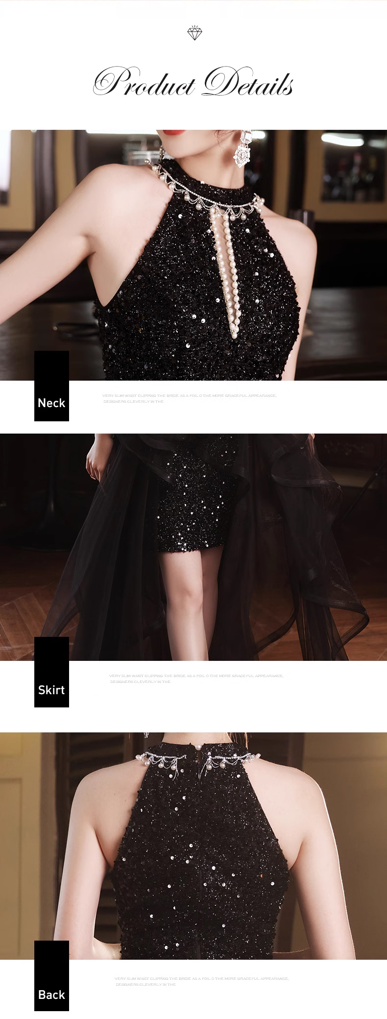Elegant-Black-Sparkly-High-Low-Tulle-Skirt-Halter-Cocktail-Party-Prom-Dress17