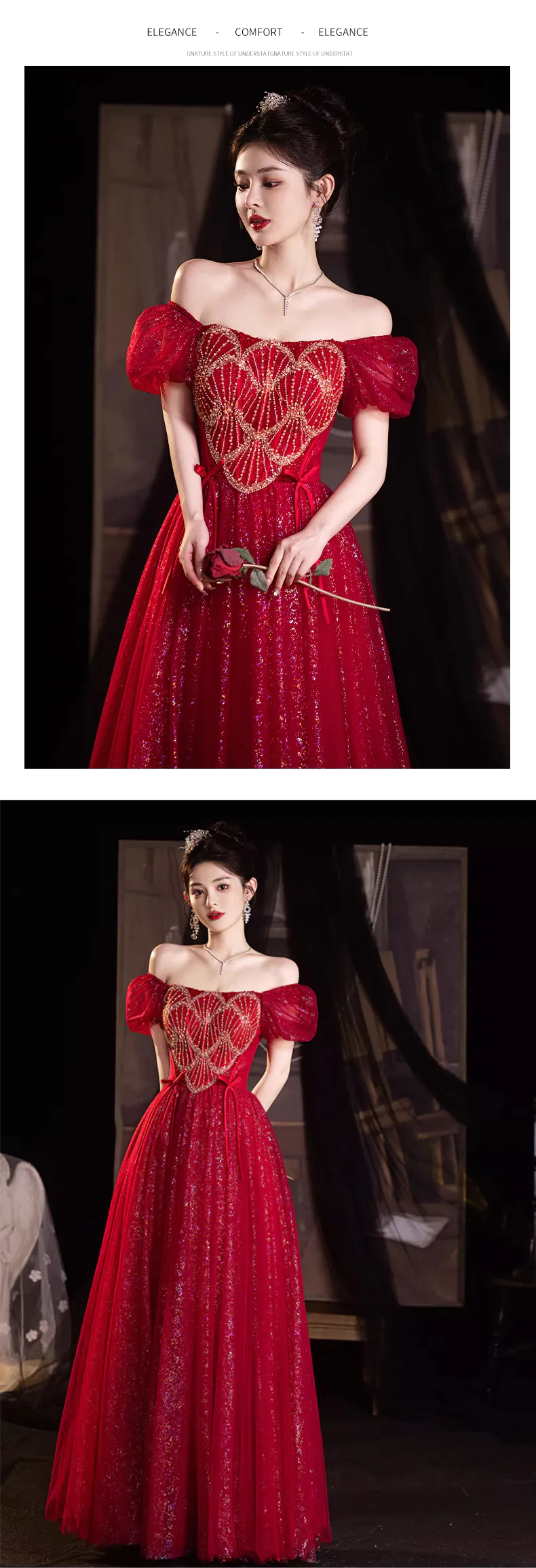 Elegant-Wine-Red-Off-Shoulder-Prom-Party-Dress-Engagement-Ball-Gown11