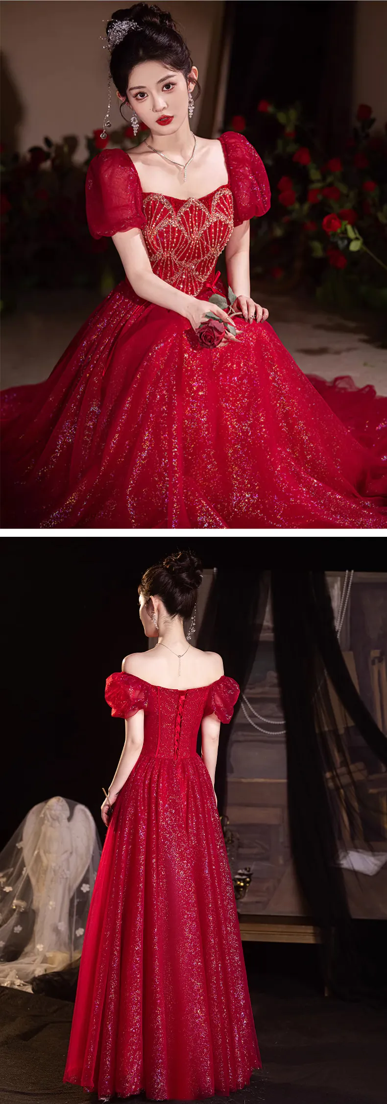 Elegant-Wine-Red-Off-Shoulder-Prom-Party-Dress-Engagement-Ball-Gown15