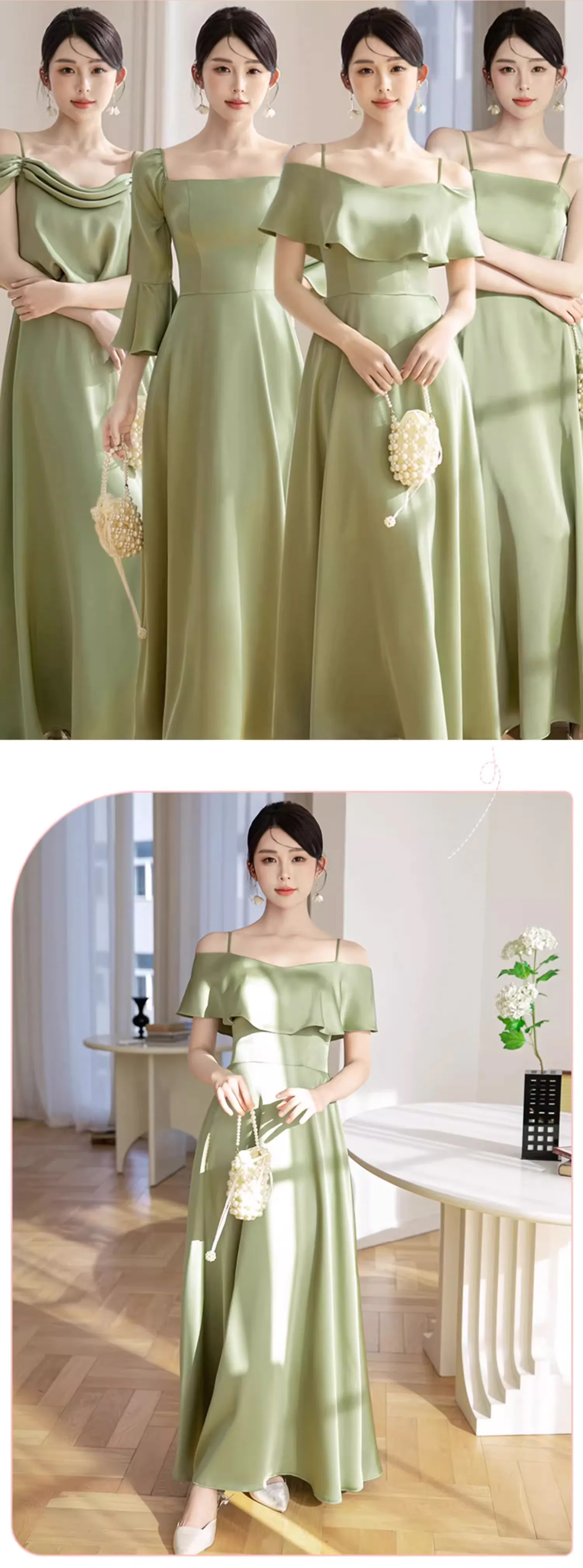 Green-Satin-Bridesmaid-Cocktail-Party-Dress-Wedding-Guest-Formal-Gown11