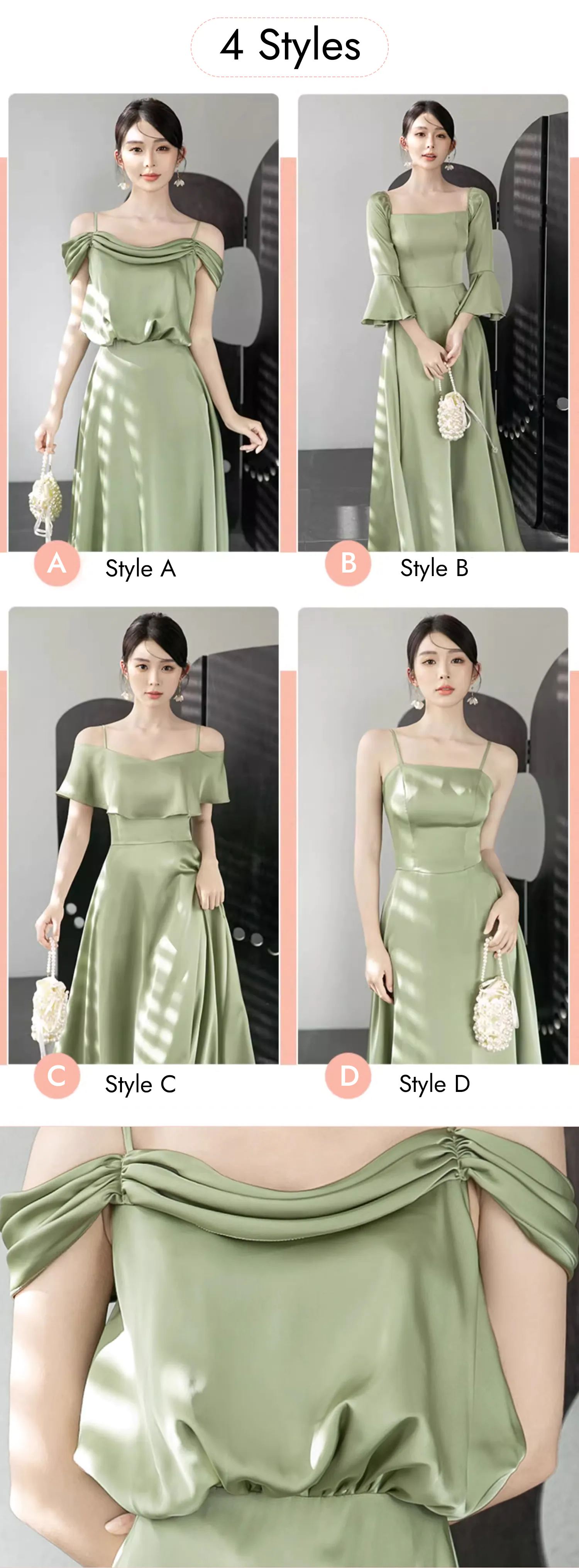 Green-Satin-Bridesmaid-Cocktail-Party-Dress-Wedding-Guest-Formal-Gown12