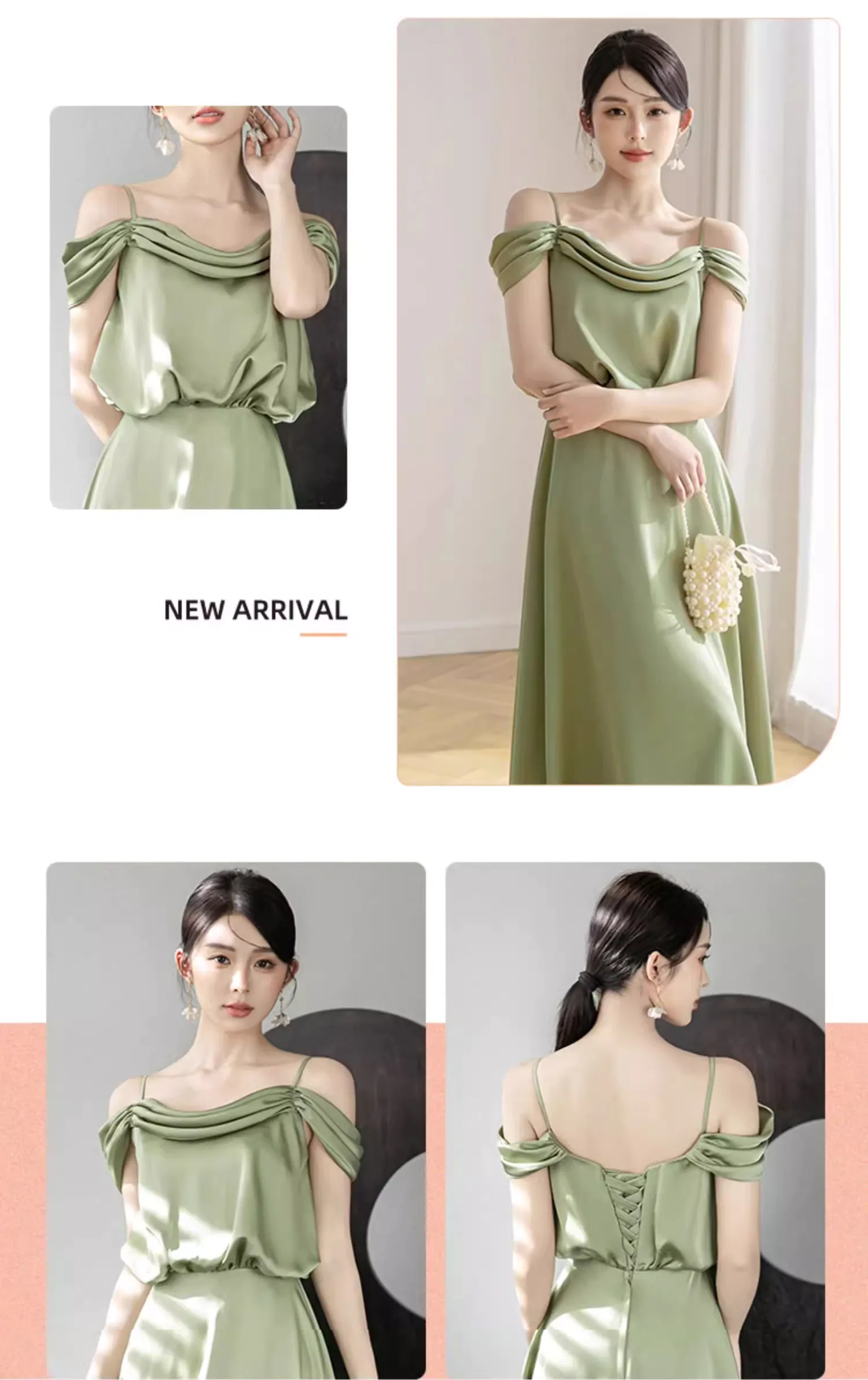 Green-Satin-Bridesmaid-Cocktail-Party-Dress-Wedding-Guest-Formal-Gown15