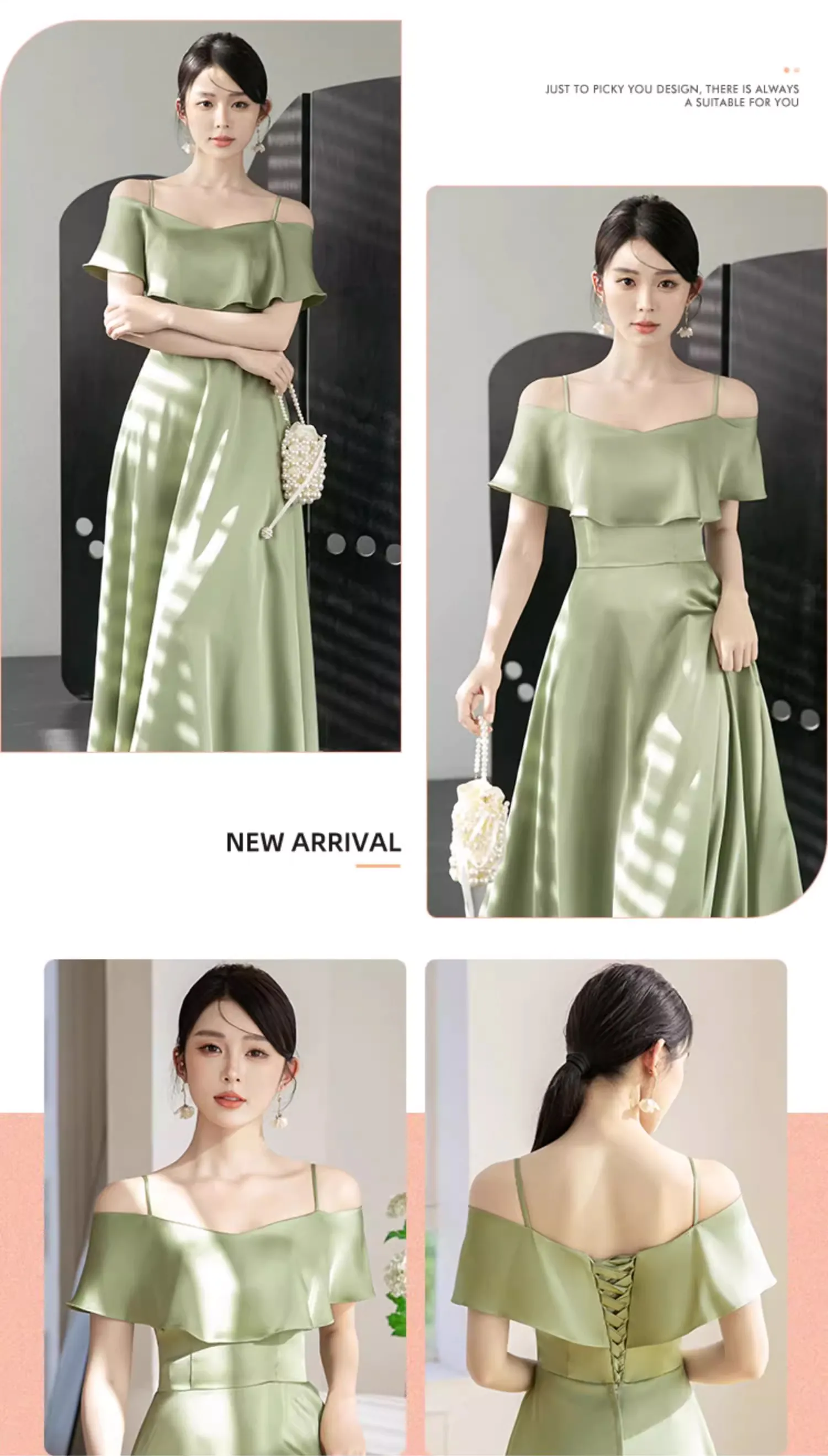 Green-Satin-Bridesmaid-Cocktail-Party-Dress-Wedding-Guest-Formal-Gown19