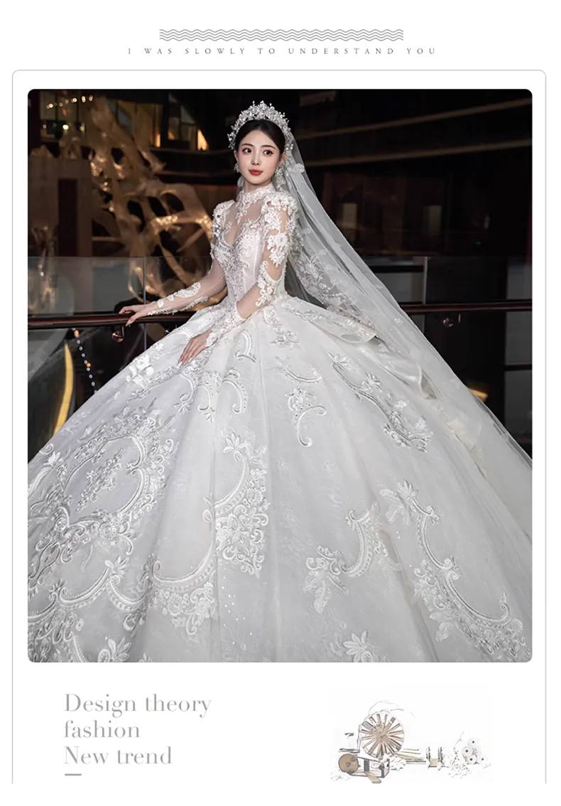 Luxury-Sheer-Lace-Long-Sleeve-White-Bride-Weeding-Ceremony-Party-Dress06