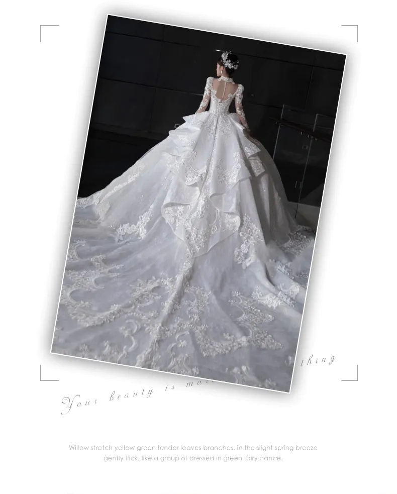 Luxury-Sheer-Lace-Long-Sleeve-White-Bride-Weeding-Ceremony-Party-Dress07